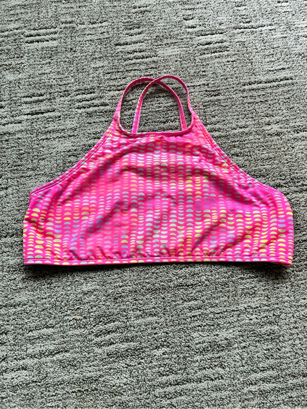 Lands' End Girls' Neon Pink High-Neck Swim Top
